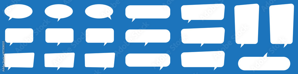 Poster set of speech bubbles. speak bubble text, cartoon chatting box, message box. blank empty speech bubb
