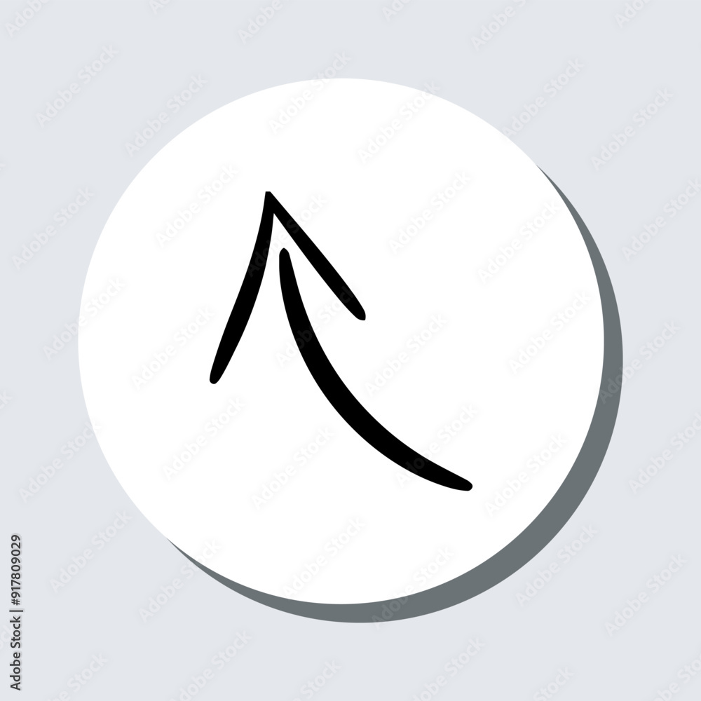 Poster curved arrow icon vector. arrow pointer sign symbol in trendy flat style. arrow up vector icon illus