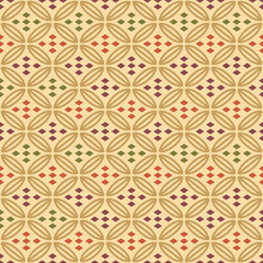 Japanese Diamond Ellipse Petal Vector Seamless Pattern