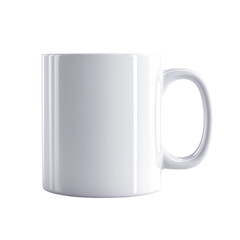 A plain white ceramic mug ready for custom designs, perfect for beverages or as a gift item for any occasion.