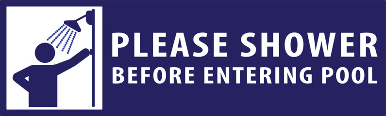 Please shower before entering pool notice vector.eps