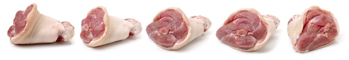 raw pork (leg) isolated on white background