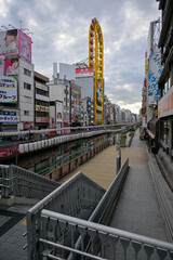 The famed Dotonbori canal and the shopping district Namba, Osaka, Japan