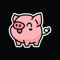 cute pig vector illustration graphic