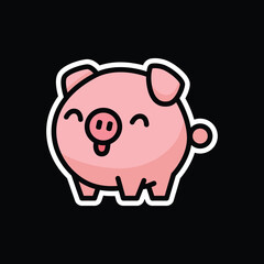 cute pig vector illustration graphic