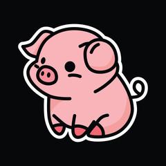 cute pig vector illustration graphic