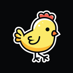 cute chicken vector illustration graphic