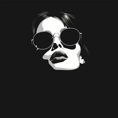 Monochrome face graphic