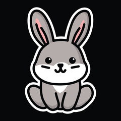 cute bunny or rabbit vector illustration graphic