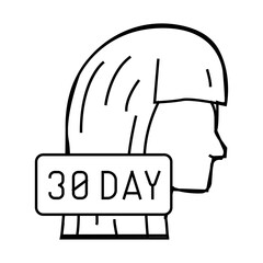 validity of hair paint or haircut line icon vector. validity of hair paint or haircut sign. isolated contour symbol black illustration