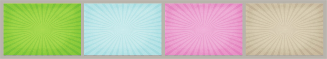 textured Sunburst Grunge Background set