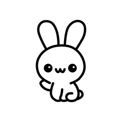 Obraz premium cute bunny or rabbit vector illustration graphic