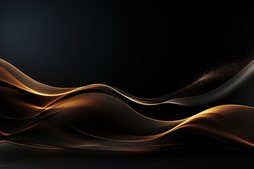 Abstract black and gold waves background.