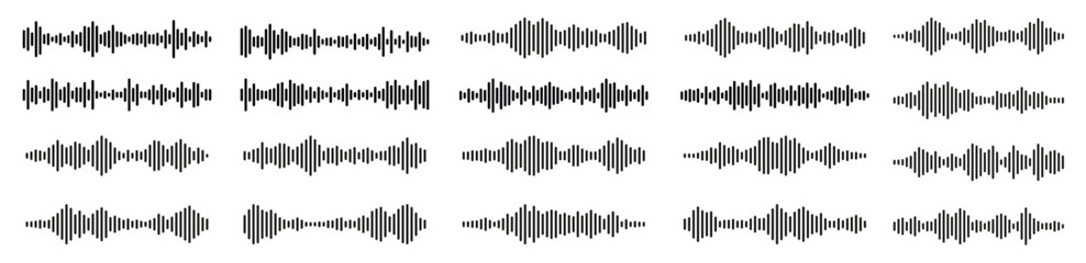 Record player lines social audio of voice volume equalizer with stereo noise sound wave message
