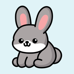 cute bunny or rabbit vector illustration graphic