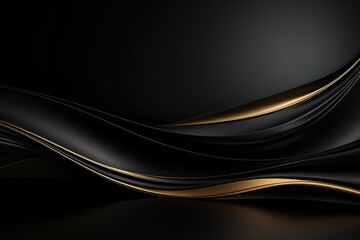 Obraz premium Abstract black and gold waves background.