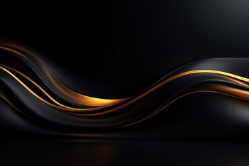 Obraz premium Abstract black and gold waves background.