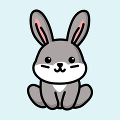 cute bunny or rabbit vector illustration graphic