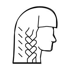 braiding hair line icon vector. braiding hair sign. isolated contour symbol black illustration