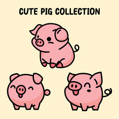 cute pig vector illustration graphic