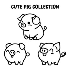 cute pig vector illustration graphic
