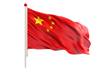 China flag on transparent background. China flag isolated on transparent background png cutouts. Image for graphic designer. Image for flyers. Image for communication. Patriotic China. Chinese.