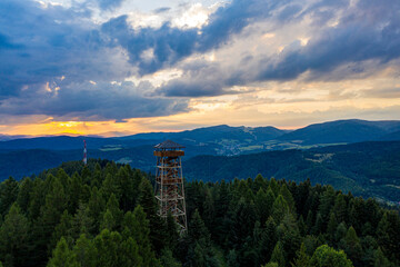 Malnik wschód słońca, Beskid Sądecki, Poland, EU