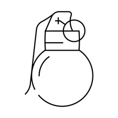 grenade military line icon vector. grenade military sign. isolated contour symbol black illustration