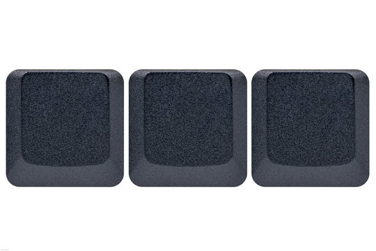 3 Black empty keys buttons from a keyboard 