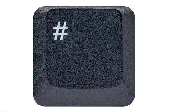 Black key button from a keyboard showing the sign hashtag #