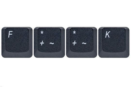 Black keys buttons from a keyboard showing the word F**K