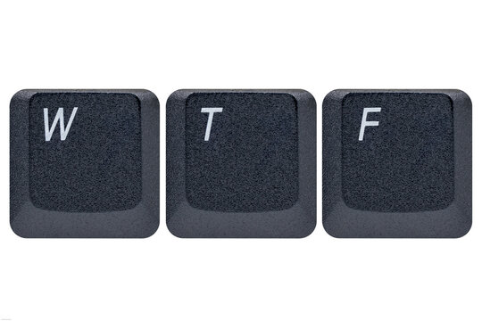 Black keys buttons from a keyboard showing the word Shortcut WTF
