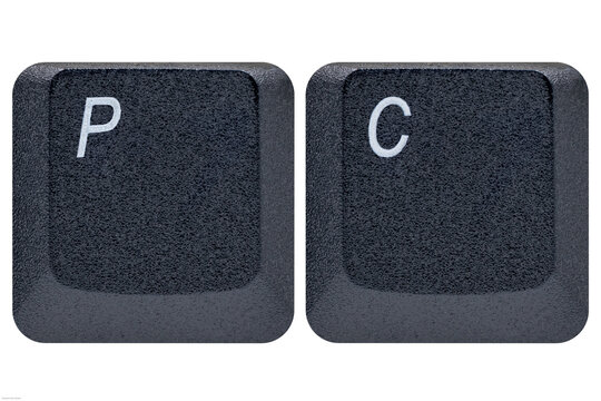Black keys buttons from a keyboard showing the Shortcut PC Personal Computer