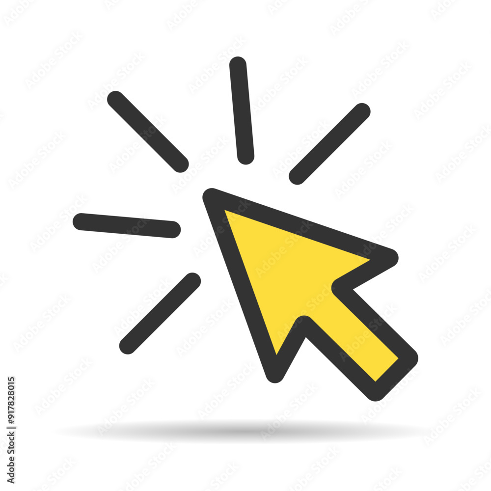 Aufkleber click arrow mouse shadow icon, web button cursor. digital design vector illustration