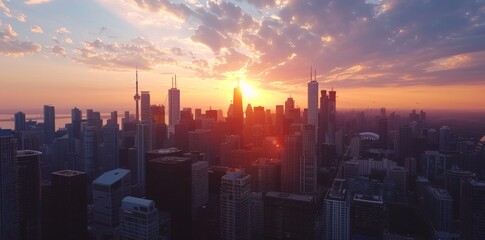 Fototapeta premium Sunrise over Toronto Skyline