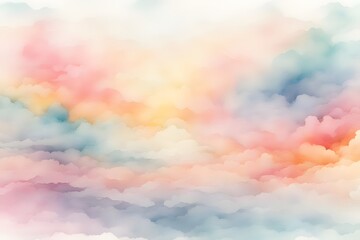 A delicate splash of pastel colors resembling a morning sunrise watercolor background, AI Generated