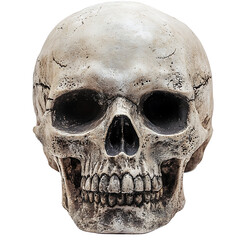 Obraz premium Skull, white background, traces of biological civilization