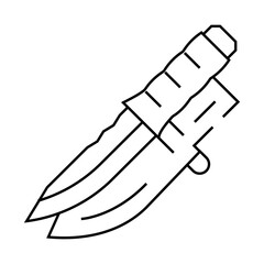 knife military line icon vector. knife military sign. isolated contour symbol black illustration