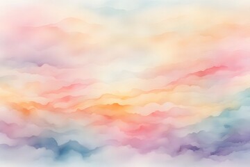 A delicate splash of pastel colors resembling a morning sunrise watercolor background, AI Generated