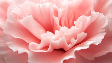 Close-up of a delicate pink carnation, showcasing its soft petals and intricate texture in vivid detail.