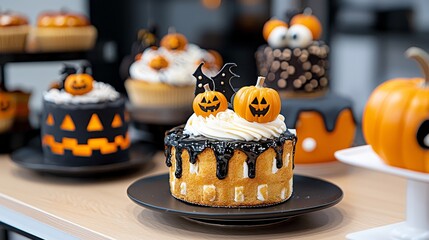 A Halloween baking competition with contestants creating spooky desserts.