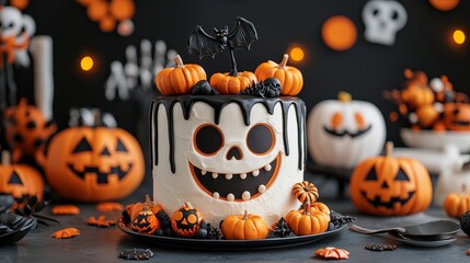 A Halloween baking competition with contestants creating spooky desserts.