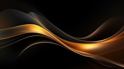 Abstract black and gold wavy background.