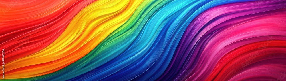 Aufkleber vibrant abstract wave pattern showcasing a beautiful gradient of colors, perfect for backgrounds and