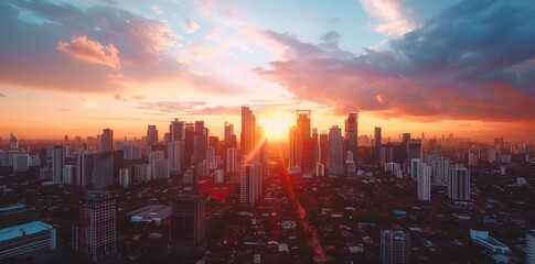 Fototapeta premium Sunset over Cityscape