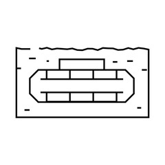 mine military line icon vector. mine military sign. isolated contour symbol black illustration