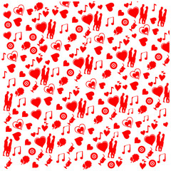 vector pattern set of love hearts valentines day