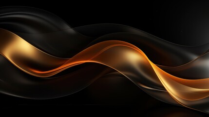 Abstract black and gold wavy background.