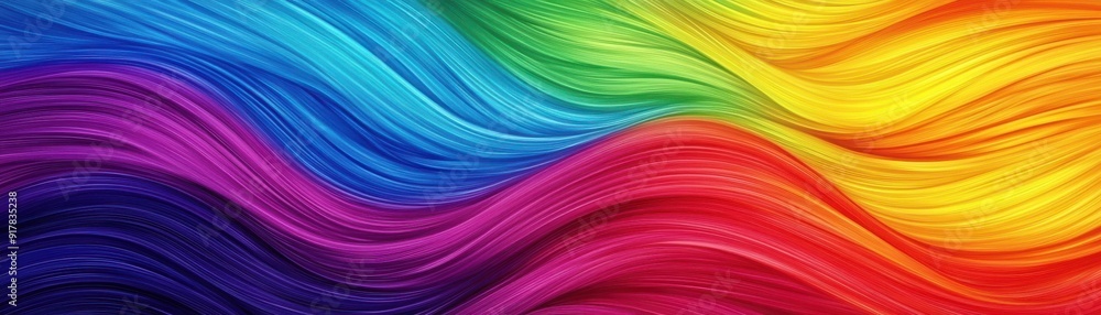 Poster vibrant waves of color blend seamlessly, creating a dynamic and eye-catching abstract design perfect