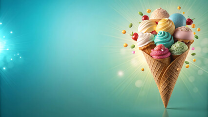 Wonderful ice cream banner background